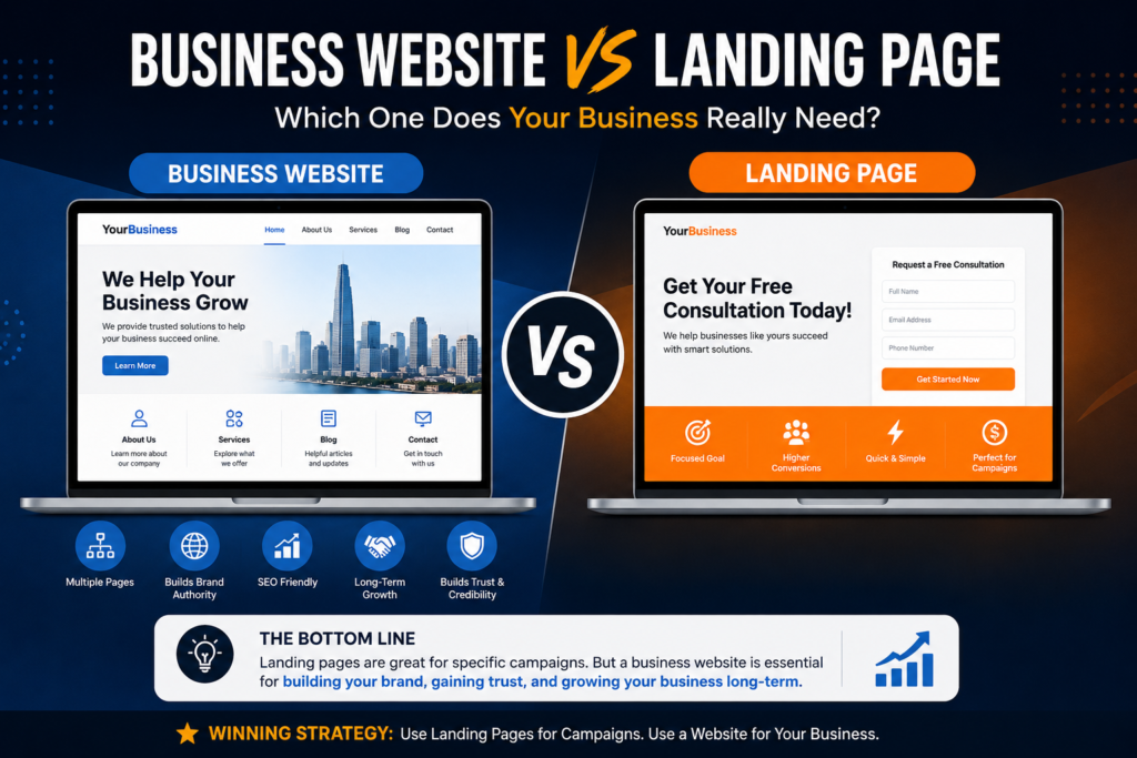 Business Website vs Landing Page